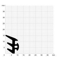 Zeichnung des Dichtungsprofils der Verglasungsdichtung VG183.