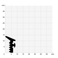 Zeichnung des Dichtungsprofils der Verglasungsdichtung...